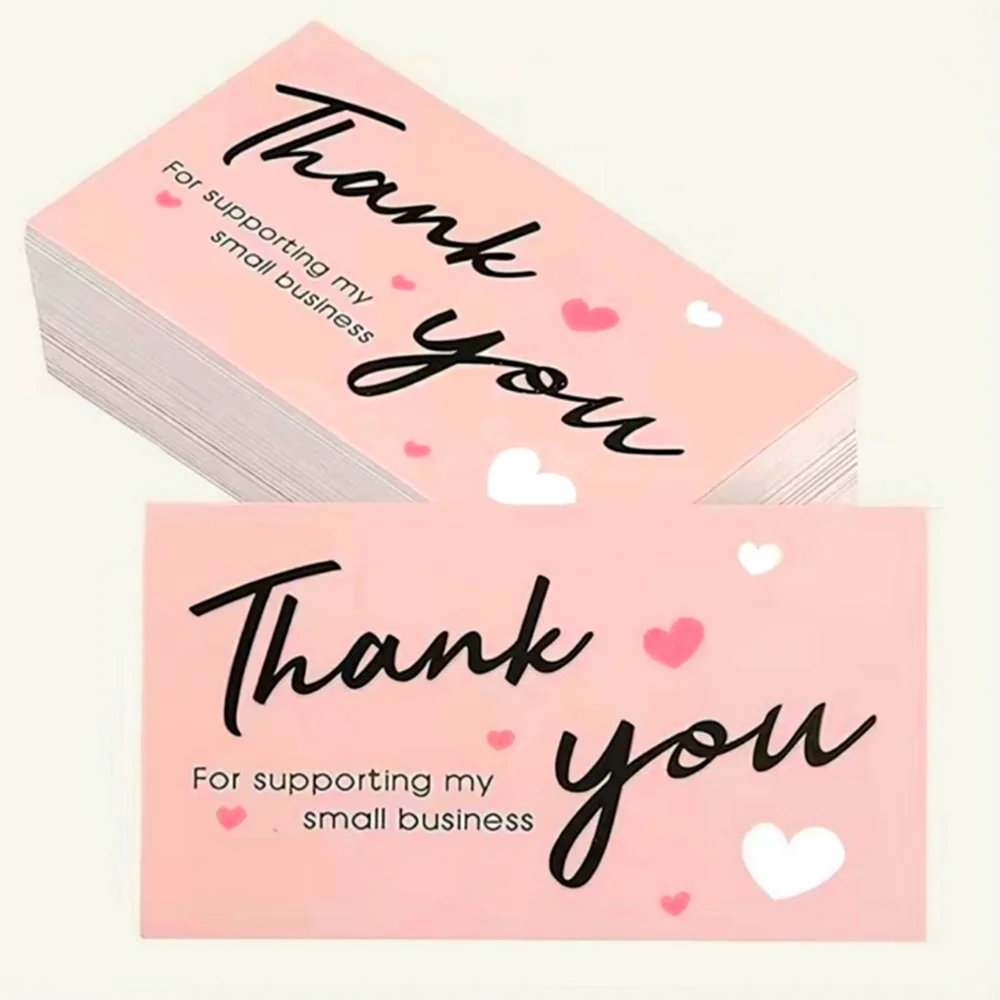 Bundled 50 Cards & 500 Thank You for Supporting My Business Stickers
